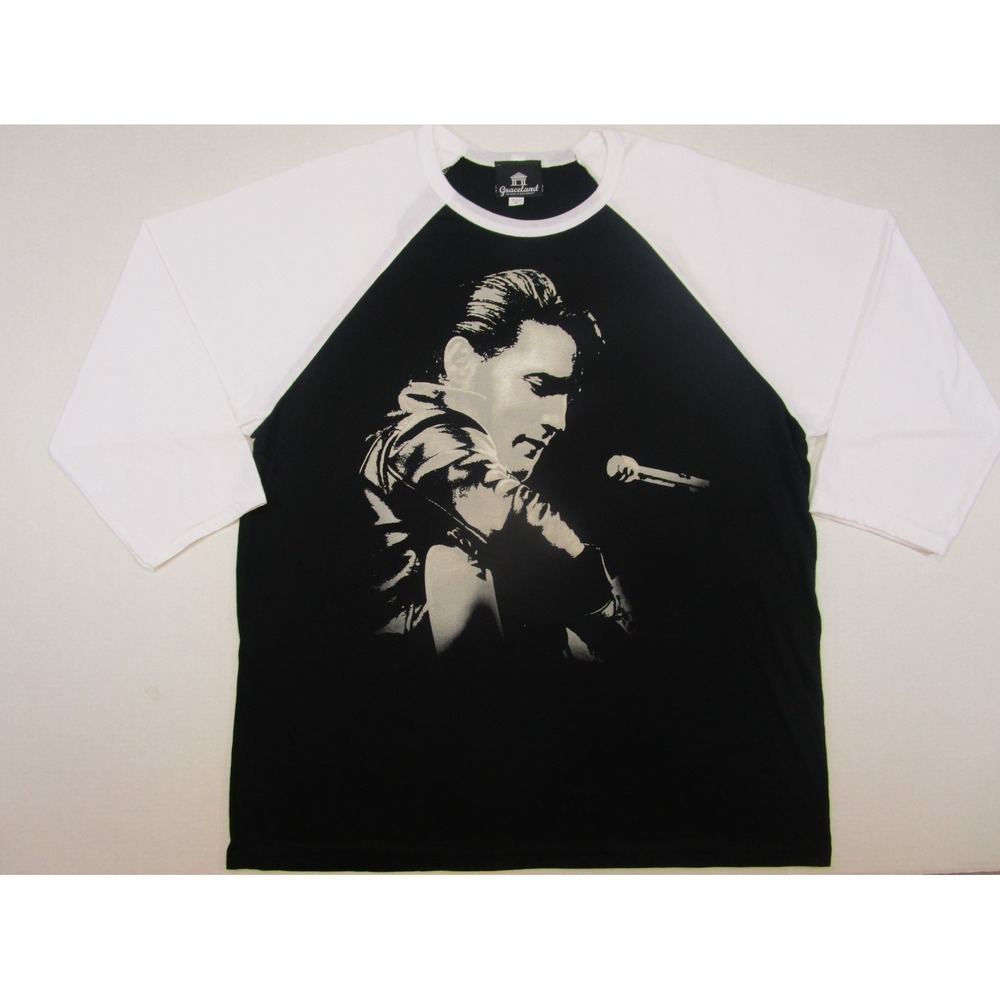 Elvis Presley Shirt 1968 Size 2 XL  Black White  NWOT Guitar playing